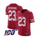 Youth San Francisco 49ers #23 Ahkello Witherspoon Red Team Color Vapor Untouchable Limited Player 100th Season Football Jersey