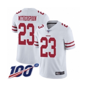 Youth San Francisco 49ers #23 Ahkello Witherspoon White Vapor Untouchable Limited Player 100th Season Football Jersey
