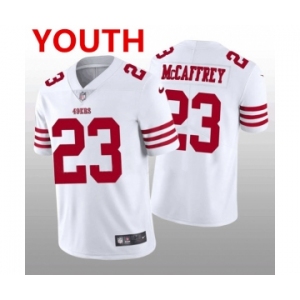 Youth San Francisco 49ers #23 Christian McCaffrey White 2022 Vapor Untouchable Stitched Jersey