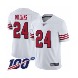 Youth San Francisco 49ers #24 K'Waun Williams Limited White Rush Vapor Untouchable 100th Season Football Jersey