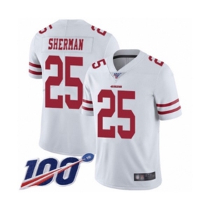 Youth San Francisco 49ers #25 Richard Sherman White Vapor Untouchable Limited Player 100th Season Football Jersey