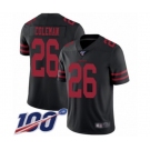 Youth San Francisco 49ers #26 Tevin Coleman Black Vapor Untouchable Limited Player 100th Season Football Jersey
