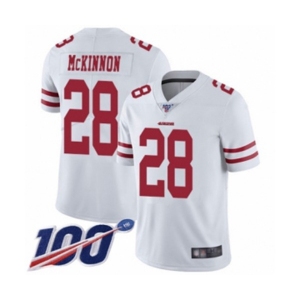 Youth San Francisco 49ers #28 Jerick McKinnon White Vapor Untouchable Limited Player 100th Season Football Jersey