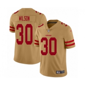 Youth San Francisco 49ers #30 Jeff Wilson Limited Gold Inverted Legend Football Jersey