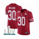 Youth San Francisco 49ers #30 Jeff Wilson Red Team Color Vapor Untouchable Limited Player Super Bowl LIV Bound Football Jersey