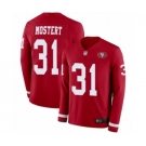 Youth San Francisco 49ers #31 Raheem Mostert Limited Red Therma Long Sleeve Football Jersey