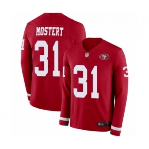 Youth San Francisco 49ers #31 Raheem Mostert Limited Red Therma Long Sleeve Football Jersey