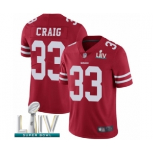 Youth San Francisco 49ers #33 Roger Craig Red Team Color Vapor Untouchable Limited Player Super Bowl LIV Bound Football Jersey