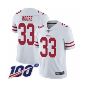 Youth San Francisco 49ers #33 Tarvarius Moore White Vapor Untouchable Limited Player 100th Season Football Jersey