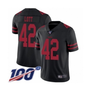 Youth San Francisco 49ers #42 Ronnie Lott Black Vapor Untouchable Limited Player 100th Season Football Jersey