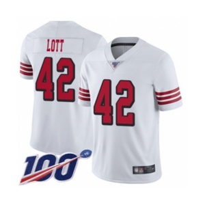 Youth San Francisco 49ers #42 Ronnie Lott Limited White Rush Vapor Untouchable 100th Season Football Jersey