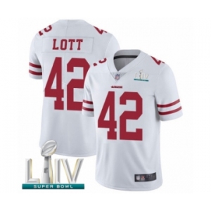 Youth San Francisco 49ers #42 Ronnie Lott White Vapor Untouchable Limited Player Super Bowl LIV Bound Football Jersey