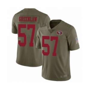 Youth San Francisco 49ers #57 Dre Greenlaw Limited Olive 2017 Salute to Service Football Jersey