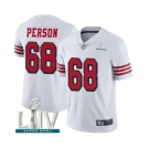 Youth San Francisco 49ers #68 Mike Person Limited White Rush Vapor Untouchable Super Bowl LIV Bound Football Jersey