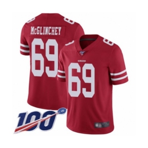 Youth San Francisco 49ers #69 Mike McGlinchey Red Team Color Vapor Untouchable Limited Player 100th Season Football Jersey