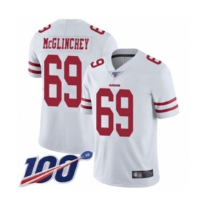 Youth San Francisco 49ers #69 Mike McGlinchey White Vapor Untouchable Limited Player 100th Season Football Jersey