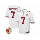 Youth San Francisco 49ers #7 Colin Kaepernick Nike White 70th Anniversary Patch Game Jersey