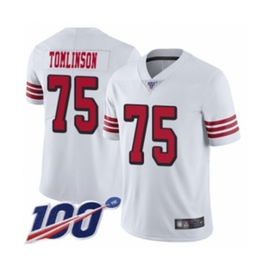 Youth San Francisco 49ers #75 Laken Tomlinson Limited White Rush Vapor Untouchable 100th Season Football Jersey