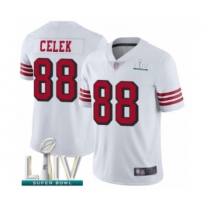 Youth San Francisco 49ers #88 Garrett Celek Limited White Rush Vapor Untouchable Super Bowl LIV Bound Football Jersey