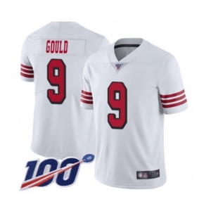 Youth San Francisco 49ers #9 Robbie Gould Limited White Rush Vapor Untouchable 100th Season Football Jersey