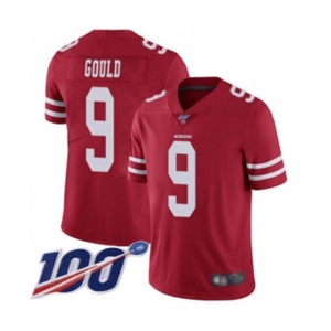 Youth San Francisco 49ers #9 Robbie Gould Red Team Color Vapor Untouchable Limited Player 100th Season Football Jersey