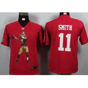 nike youth nfl jerseys san francisco 49ers #11 smith red[portrait fashion]