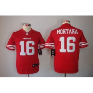 nike youth nfl jerseys san francisco 49ers #16 montana red[nike]