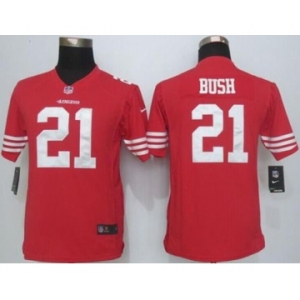 nike youth nfl jerseys san francisco 49ers #21 bush red[nike][bush]