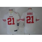 nike youth nfl jerseys san francisco 49ers #21 gore white[nike limited]