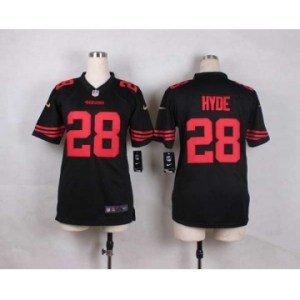 nike youth nfl jerseys san francisco 49ers #28 hyde black[nike]