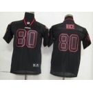 nike youth nfl jerseys san francisco 49ers #80 jerry rice black[lights out]