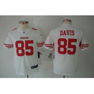 nike youth nfl jerseys san francisco 49ers #85 davis white[nike limited]