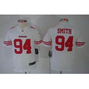 nike youth nfl jerseys san francisco 49ers #94 smith white[nike limited]