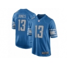 Men Nike Detroit Lions #13 T.J. Jones Game Blue Team Color NFL Jersey