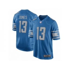 Men Nike Detroit Lions #13 T.J. Jones Game Blue Team Color NFL Jersey