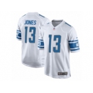 Men Nike Detroit Lions #13 T.J. Jones Game White NFL Jersey