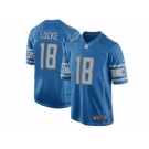 Men Nike Detroit Lions #18 Jeff Locke Game Blue Team Color NFL Jersey