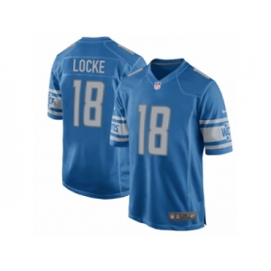 Men Nike Detroit Lions #18 Jeff Locke Game Blue Team Color NFL Jersey