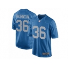 Men Nike Detroit Lions #36 Dwayne Washington Game Blue Alternate NFL Jersey