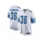 Men Nike Detroit Lions #36 Dwayne Washington Game White NFL Jersey