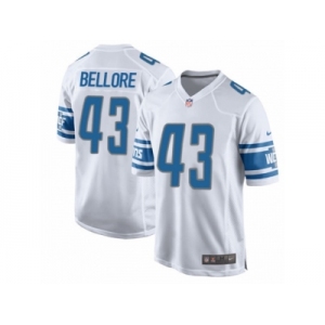Men Nike Detroit Lions #43 Nick Bellore Game White NFL Jersey
