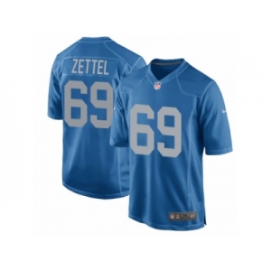 Men Nike Detroit Lions #69 Anthony Zettel Game Blue Alternate NFL Jersey