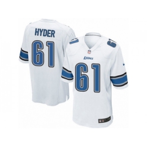 Men's Nike Detroit Lions #61 Kerry Hyder Game White NFL Jersey