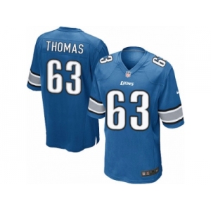 Men's Nike Detroit Lions #63 Brandon Thomas Game Light Blue Team Color NFL Jersey