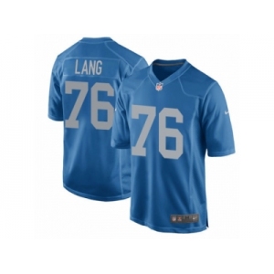 Men's Nike Detroit Lions #76 T.J. Lang Game Blue Alternate NFL Jersey