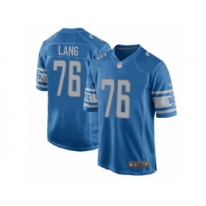 Men's Nike Detroit Lions #76 T.J. Lang Game Light Blue Team Color NFL Jersey
