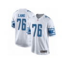 Men's Nike Detroit Lions #76 T.J. Lang Game White NFL Jersey