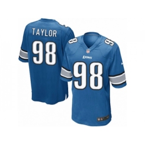 Men's Nike Detroit Lions #98 Devin Taylor Game Light Blue Team Color NFL Jerse