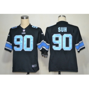 nike nfl jerseys detroit lions #90 ndamukong suh black[game]