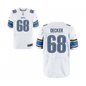 Men Detroit Lions #68 Taylor Decker White Elite Jersey